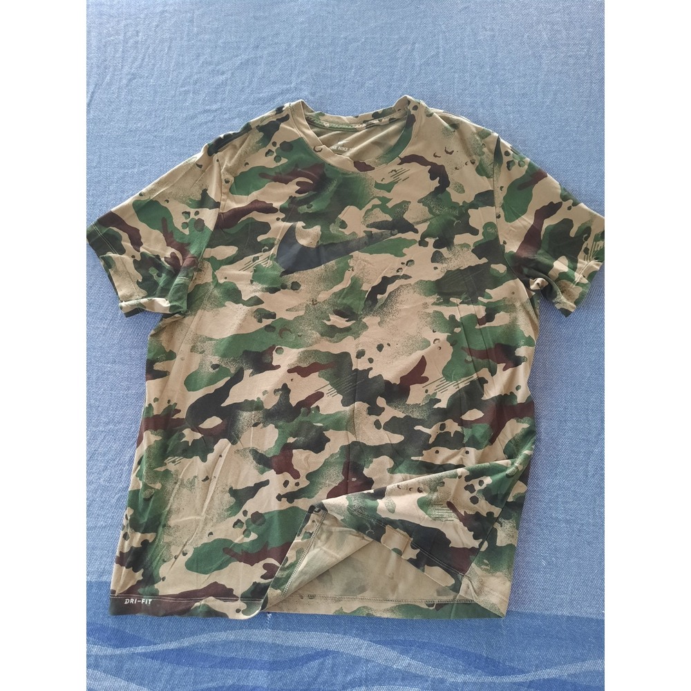 Nike Men Dri-FIT all over Camo Training T-Shirt CU8519-342 Green Camouflage XXL